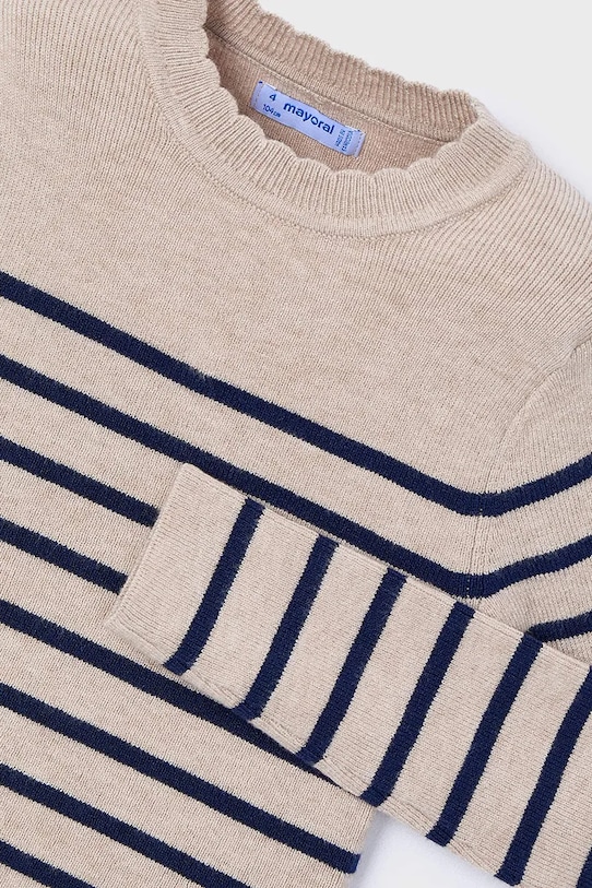 Dievča Bavlnený sveter Mayoral 4014.6F.Mini.9BYA béžová