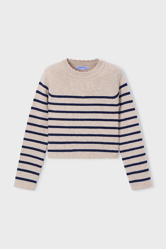 Bavlnený sveter Mayoral okrúhly hnedá 4014.6F.Mini.9BYA