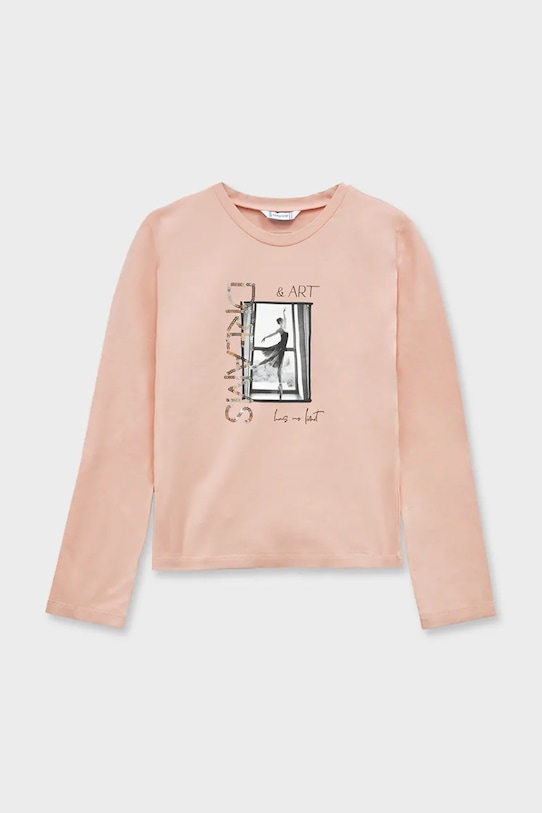 Mayoral longsleeve dziecięcy z elastanem różowy 7017.8B.Junior.9BYA