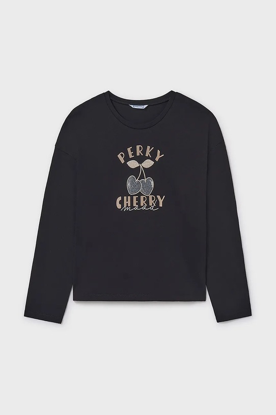 Mayoral longsleeve bawełniany 7021.8E.Junior.9BYA czarny AW25