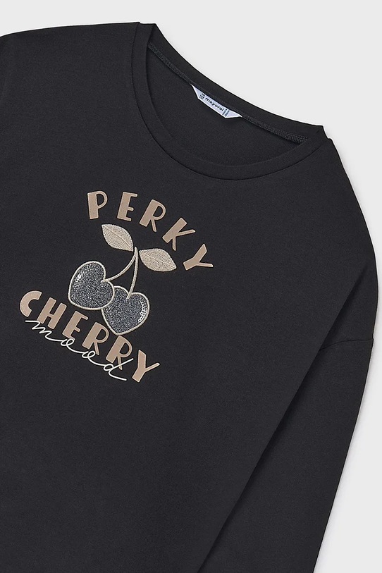 Mayoral longsleeve bawełniany czarny 7021.8E.Junior.9BYA