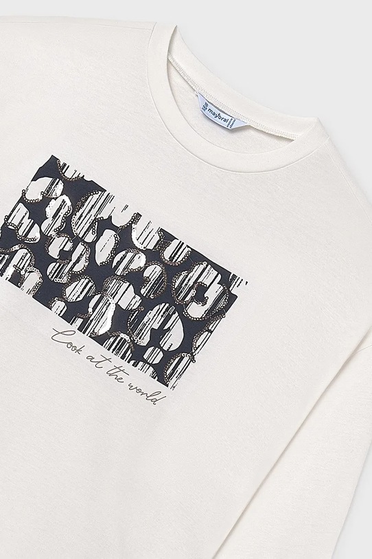 Mayoral longsleeve bawełniany biały 7024.8G.Junior.9BYA