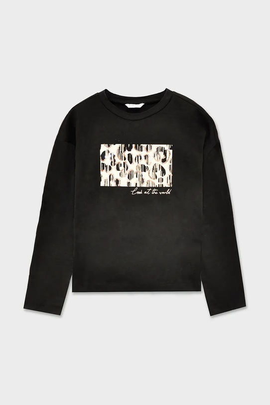 Mayoral longsleeve bawełniany 7024.8G.Junior.9BYA czarny AW25