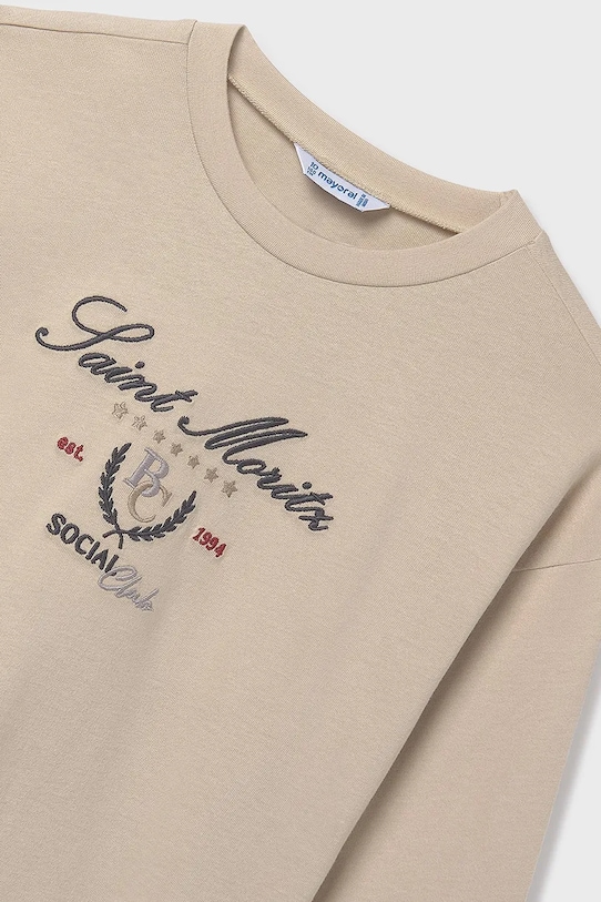 Fete Mayoral longsleeve din bumbac 7025.8H.Junior.9BYA bej