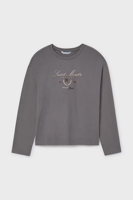 Mayoral longsleeve bawełniany 7025.8H.Junior.9BYA szary AW25