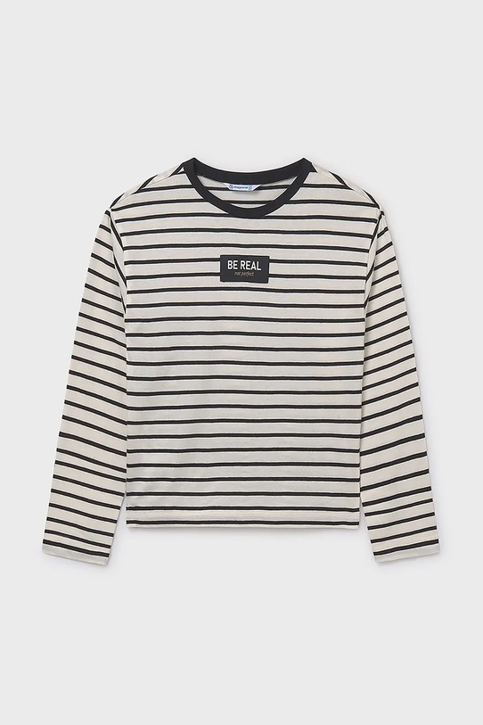 Mayoral longsleeve din bumbac pentru copii 7027.8K.Junior.9BYA negru AW25