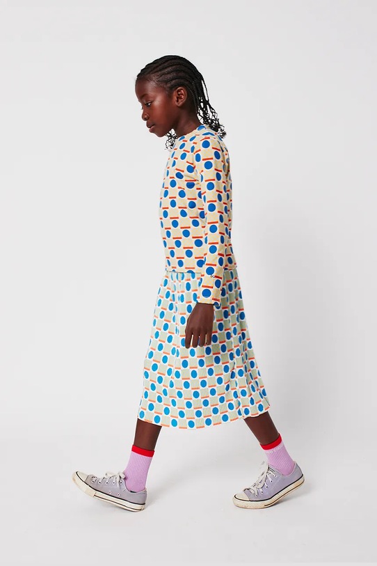 Bobo Choses longsleeve bawełniany dziecięcy Geometric Scacs 225AC023 zielony
