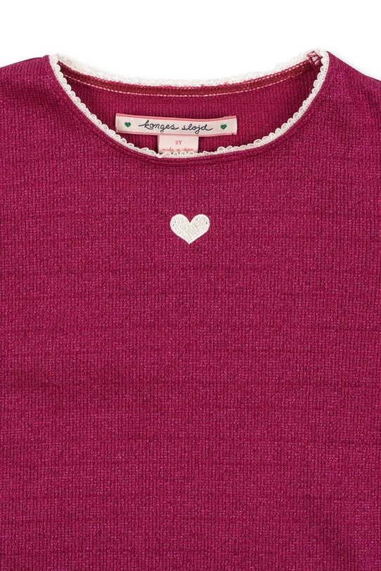 Dziewczynka Konges Sløjd longsleeve dziecięcy ROLI BLOUSE KS103967.9BYA różowy