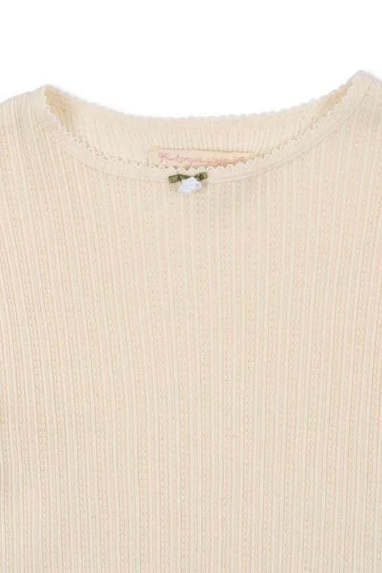 Lány Konges Sløjd gyerek pamut hosszú ujjú felső PAPIN BLOUSE GOTS KS103957.9BYA bézs