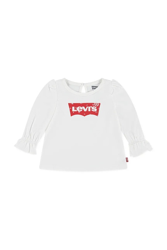 Levi's longsleeve bawełniany niemowlęcy BATWING LS FASHION KNIT TO nadruk biały 1EN569