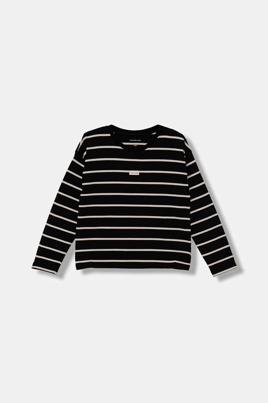 Calvin Klein Jeans longsleeve dziecięcy okrągły czarny IG0IG03034.9BYA