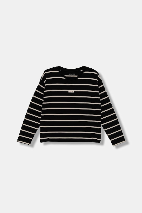 Calvin Klein Jeans longsleeve dziecięcy okrągły czarny IG0IG03034.9BYA