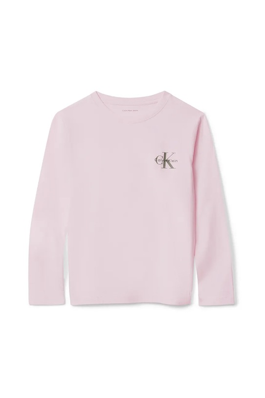 Calvin Klein Jeans longsleeve bawełniany dziecięcy IU0IU00717.104.116.9BYA różowy AW25