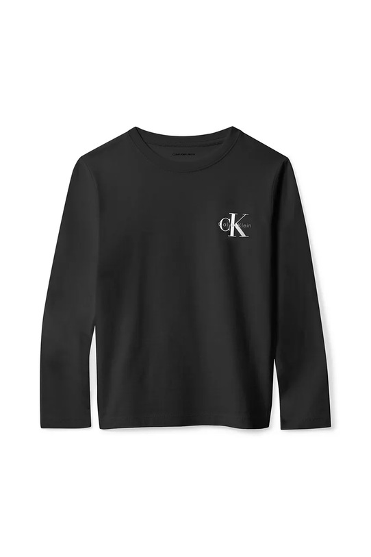 Хлопковый детский лонгслив Calvin Klein Jeans IU0IU00717.128.170.9BYA чёрный AW25
