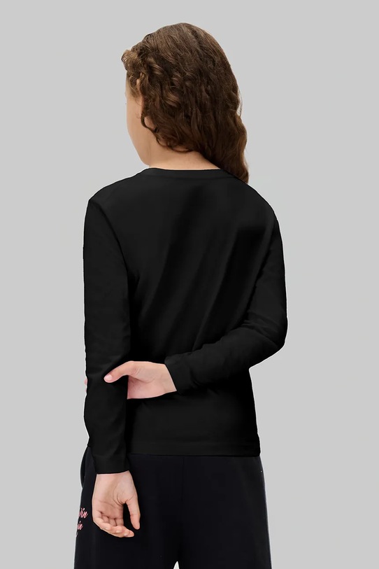Девочка Хлопковый детский лонгслив Calvin Klein Jeans IU0IU00717.128.170.9BYA чёрный