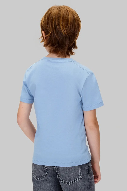 Dziewczynka Calvin Klein Jeans t-shirt bawełniany dziecięcy IU0IU00719.104.116.9BYA niebieski