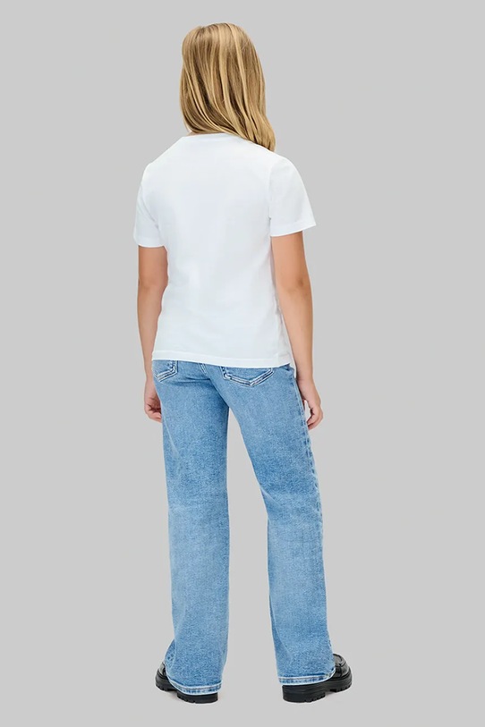 Dziewczynka Calvin Klein Jeans t-shirt bawełniany dziecięcy IU0IU00719.128.170.9BYA biały