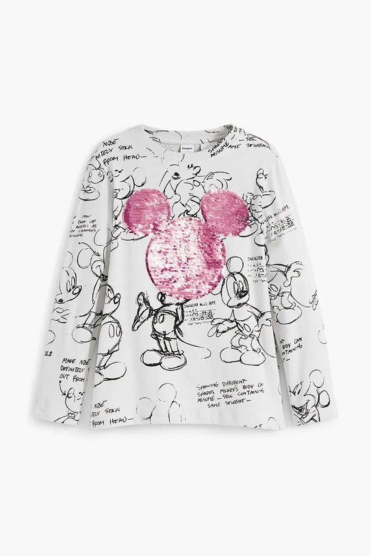 Desigual gyerek pamut hosszú ujjú felső 25WGTK25 fehér AW25