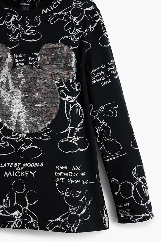 Desigual gyerek pamut hosszú ujjú felső fekete 25WGTK25