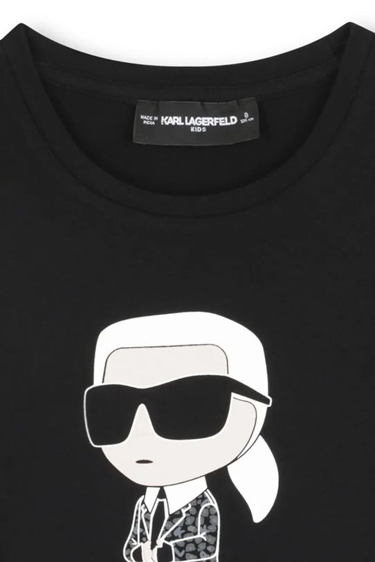 Dievča Detské tričko s dlhým rukávom Karl Lagerfeld Z30938.86.108 čierna