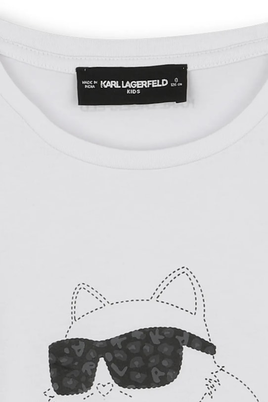 Dziewczynka Karl Lagerfeld longsleeve dziecięcy Z30938.156.162 biały