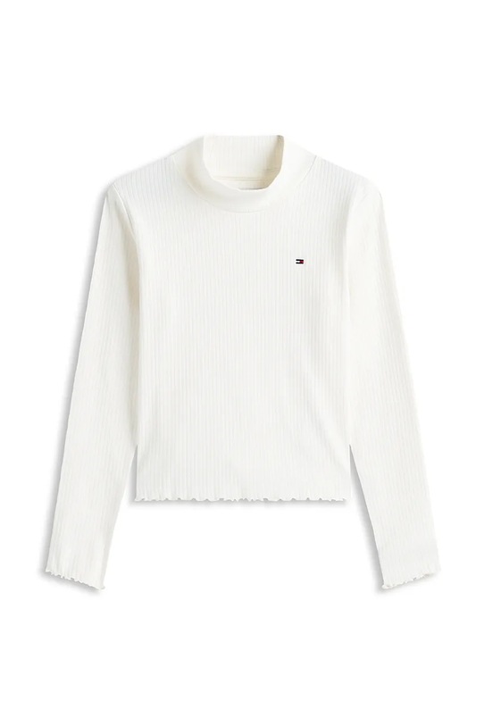 Tommy Hilfiger longsleeve dziecięcy z bawełną KG0KG08802.9BYA biały AW25