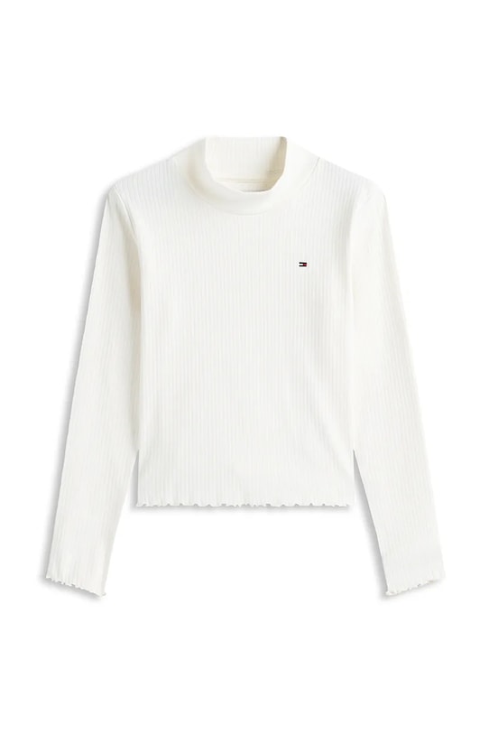 Дитячий лонгслів з бавовною Tommy Hilfiger KG0KG08802.9BYA білий AW25