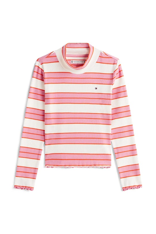 Tommy Hilfiger longsleeve dziecięcy z bawełną KG0KG08802.9BYA różowy AW25