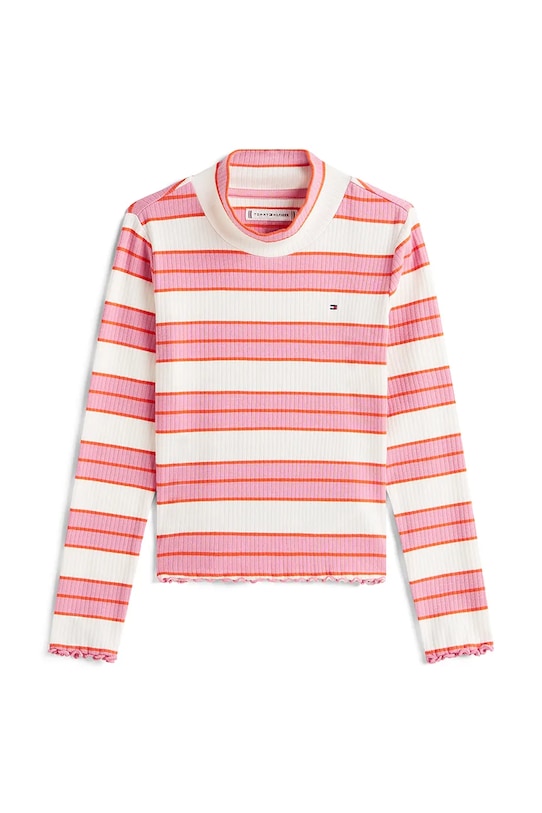 Детский лонгслив с хлопком Tommy Hilfiger KG0KG08802.9BYA розовый AW25
