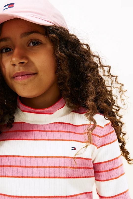 Девочка Детский лонгслив с хлопком Tommy Hilfiger KG0KG08802.9BYA розовый