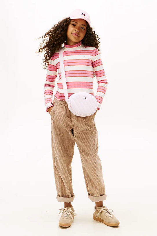 Детский лонгслив с хлопком Tommy Hilfiger розовый KG0KG08802.9BYA