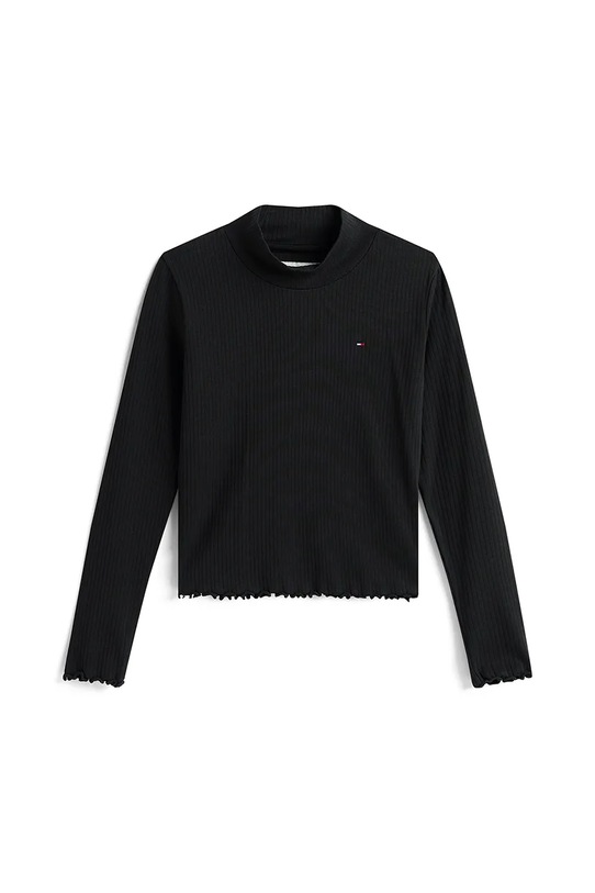 Дитячий лонгслів з бавовною Tommy Hilfiger KG0KG08802.9BYA чорний AW25
