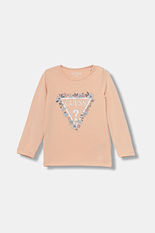Guess longsleeve niemowlęcy z elastanem pomarańczowy A5BI02.J1314.9BYA