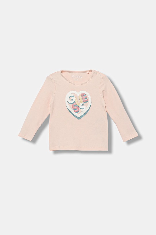 Guess longsleeve niemowlęcy bawełna różowy A5BI03.J1314.9BYA