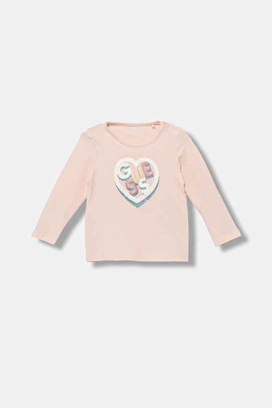 Guess longsleeve niemowlęcy bawełna różowy A5BI03.J1314.9BYA