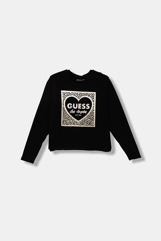 Guess longsleeve dziecięcy z elastanem czarny J5BI01.J1314.9BYA