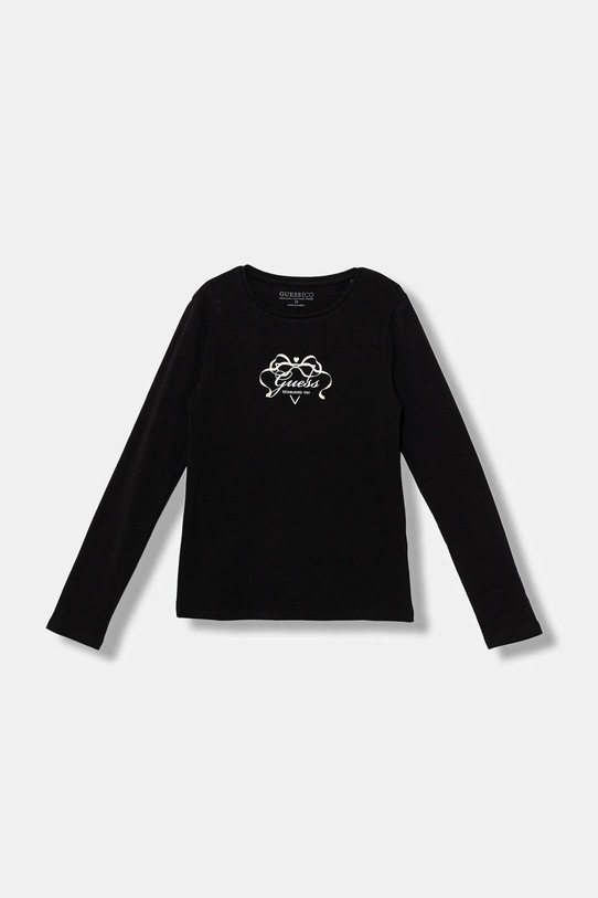 Guess longsleeve dziecięcy z elastanem czarny J5BI03.J1314.9BYA