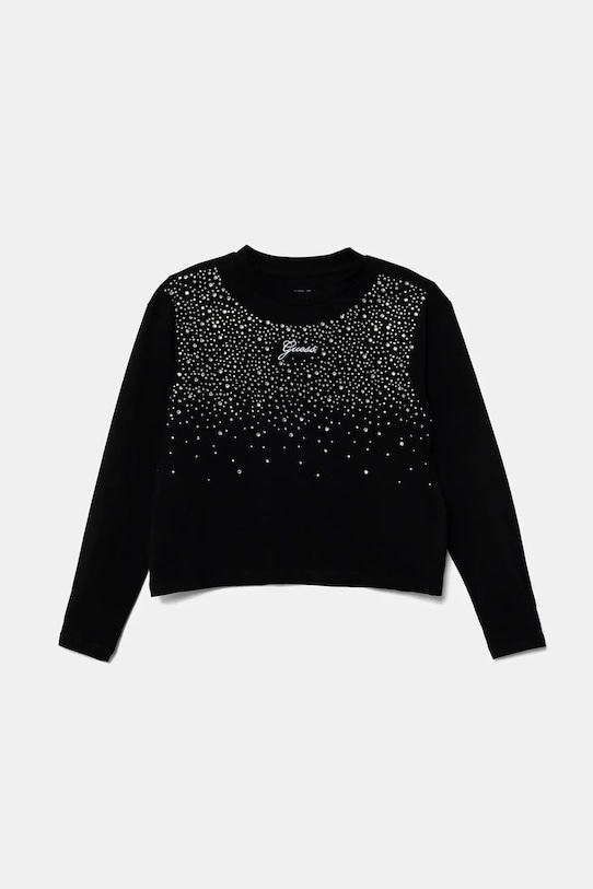 Guess longsleeve dziecięcy aplikacja czarny J5BI06.J1314.9BYA