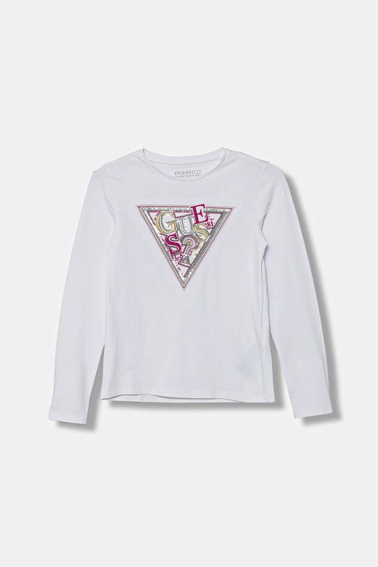 Дитячий лонгслів Guess аплікація білий J5BI13.J1314.9BYA