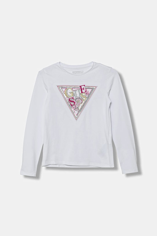 Дитячий лонгслів Guess аплікація білий J5BI13.J1314.9BYA