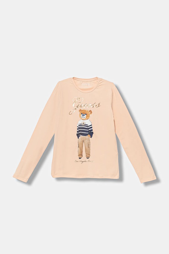 Guess longsleeve dziecięcy z elastanem pomarańczowy J5BI16.J1314.9BYA