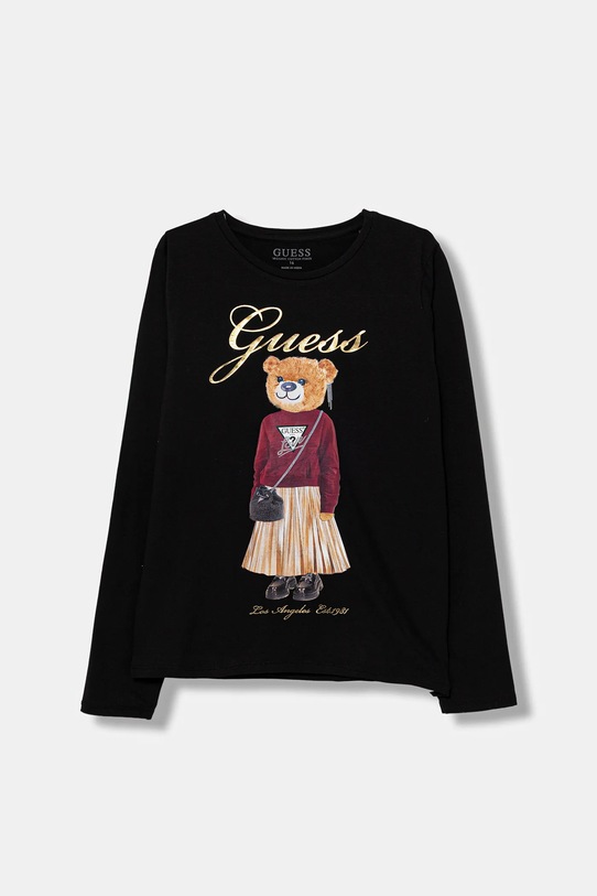 Guess longsleeve dziecięcy z elastanem czarny J5BI16.J1314.9BYA