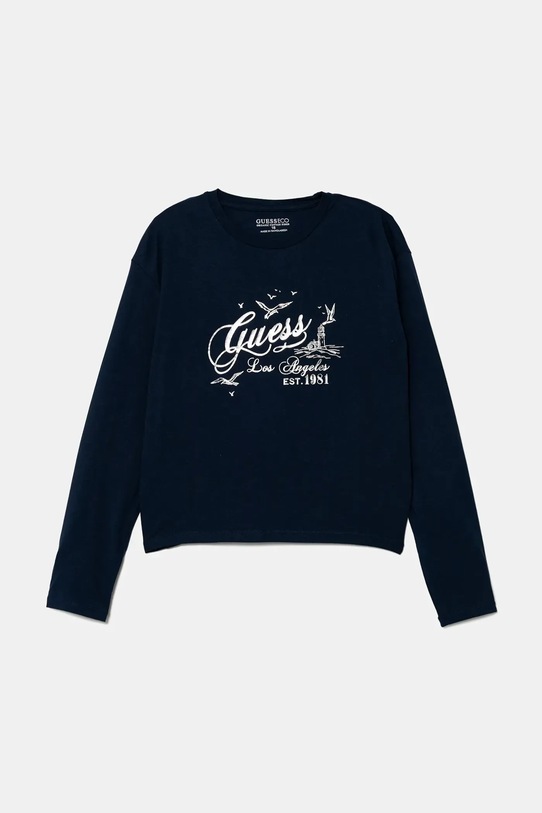 Guess longsleeve dziecięcy z elastanem granatowy J5BI18.J1314.9BYA