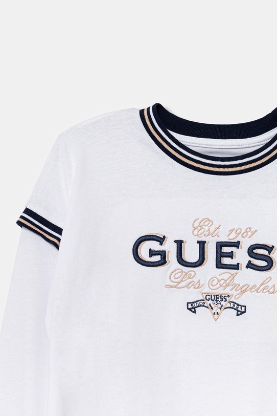 Dziewczynka Guess longsleeve bawełniany dziecięcy J5BI29.K8VA4.9BYA biały