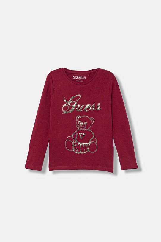 Guess longsleeve dziecięcy aplikacja bordowy K5BI03.J1314.9BYA