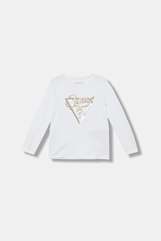 Guess longsleeve dziecięcy aplikacja biały K5BI06.J1314.9BYA