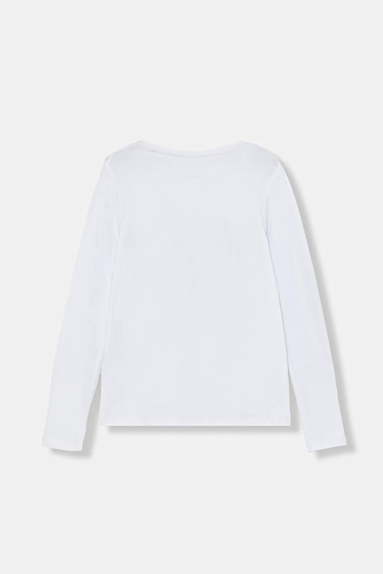 Guess longsleeve bawełniany dziecięcy K5BI09.J1314.9BYA biały AW25