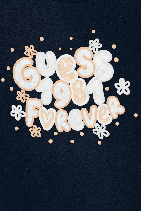 Dziewczynka Guess longsleeve bawełniany dziecięcy K5BI09.J1314.9BYA granatowy