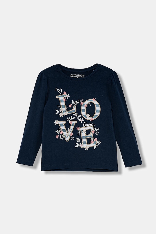 Guess longsleeve dziecięcy z elastanem granatowy K5BI10.J1314.9BYA