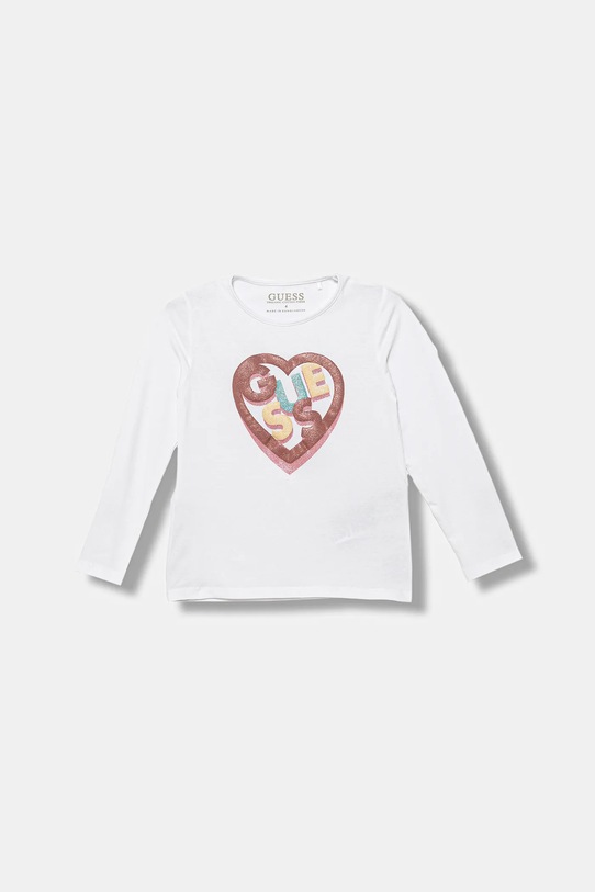 Дитячий лонгслів Guess з еластаном білий K5BI12.J1314.9BYA